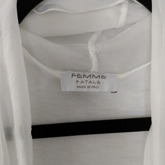 FEMME FATALE White sheer blouse Size M - Picture 2 of 9